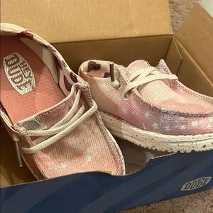 Hey Dude Pink Sneakers with Sparkly Finish